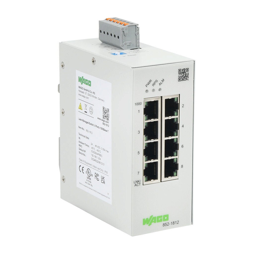 Industrial Lean Managed Ethernet Switch: 8 ports (PN# 852-1812