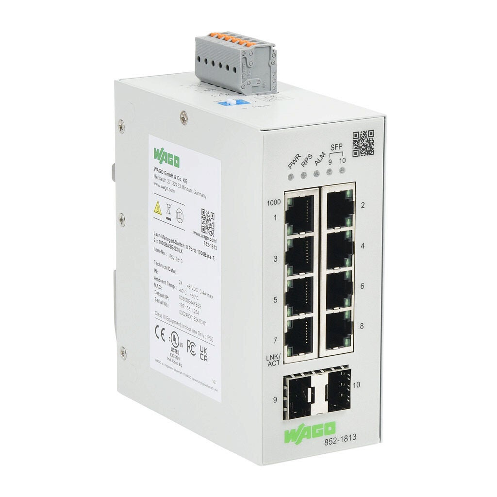 Industrial Lean Managed Ethernet Switch: 10 ports (PN# 852-1813
