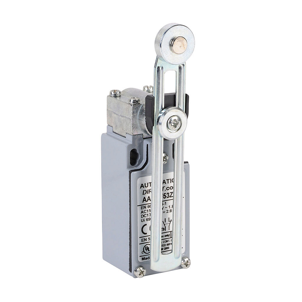 Limit Switch: side rotary adjustable metal lever with 18mm metal