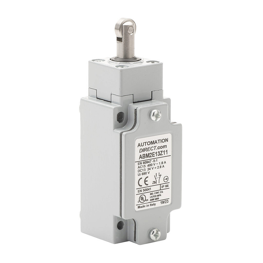 Limit Switch: stainless steel plunger with metal roller (PN