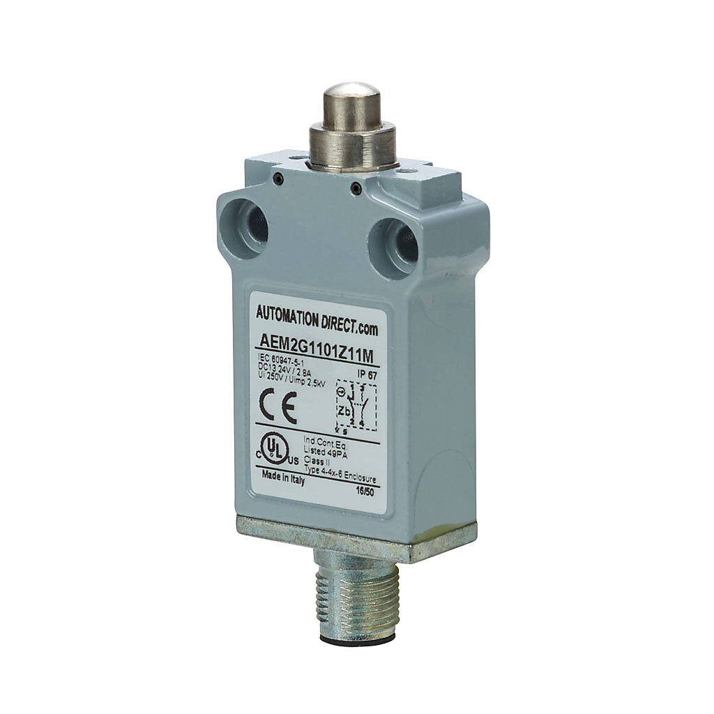 Limit Switch: metal plunger (PN# AEM2G1101Z11M) | AutomationDirect