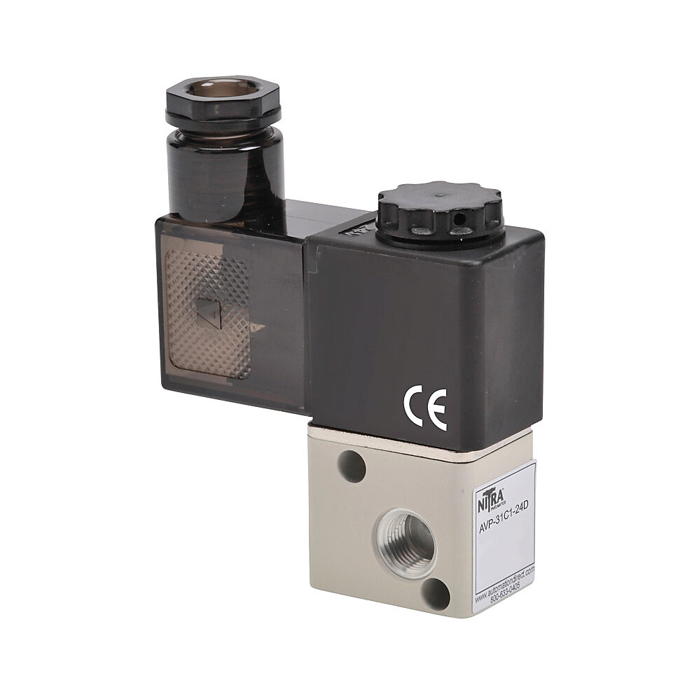 Solenoid Valve: pneumatic, 3-port (3-way), 24 VDC (PN# AVP-31C1