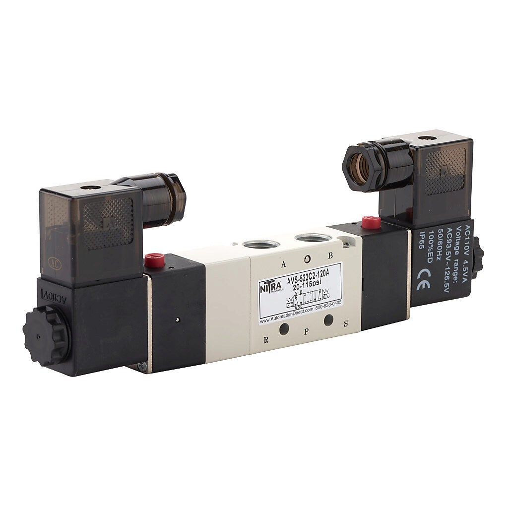 Solenoid Valve: pneumatic, 5-port (4-way), 120 VAC (PN# AVS-523C2