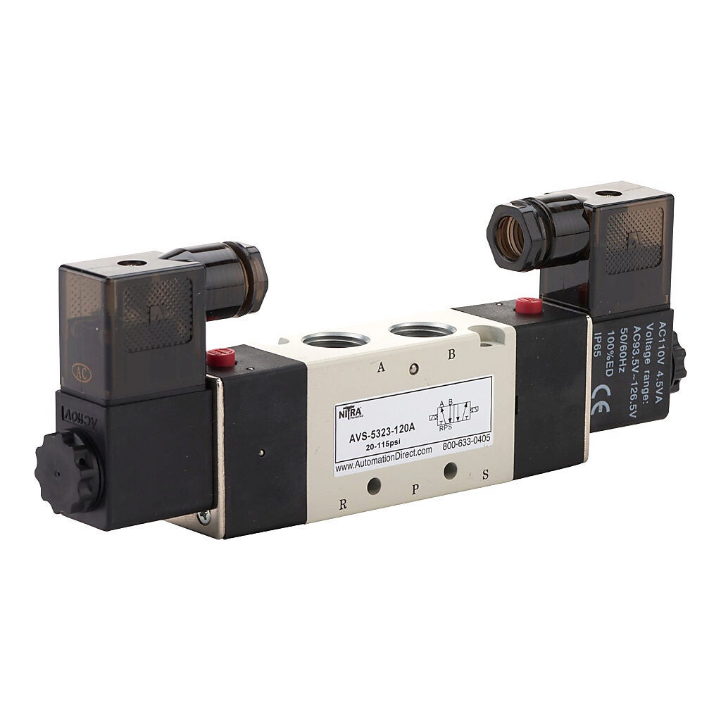 Solenoid Valve: pneumatic, 5-port (4-way), 120 VAC (PN# AVS-5323