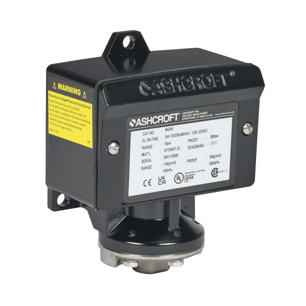 Mechanical Pressure Switch: 2.25 to 15 psig set point (PN# B424V15