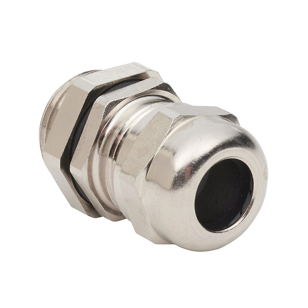 Cable Gland: 5/pk, 1/2in NPT thread type, nickel-plated brass