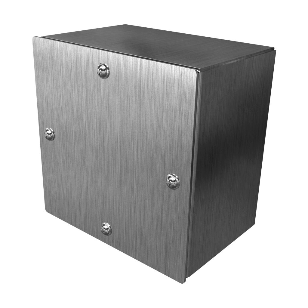 Enclosure: 6 x 6 x 4in, wall mount, 304 stainless steel (PN