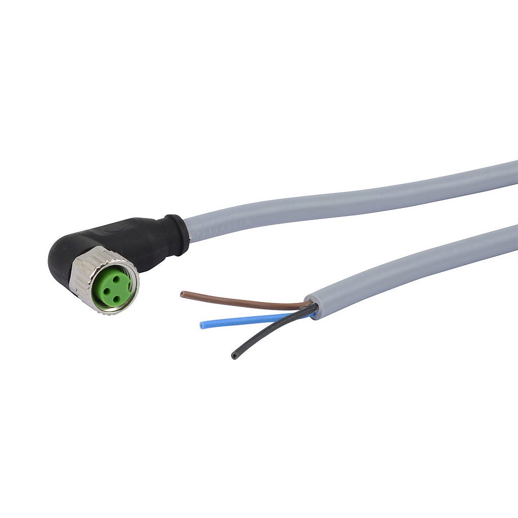 Connection Cable: 22.9ft/7m, M8 right-angle female to pigtail (PN
