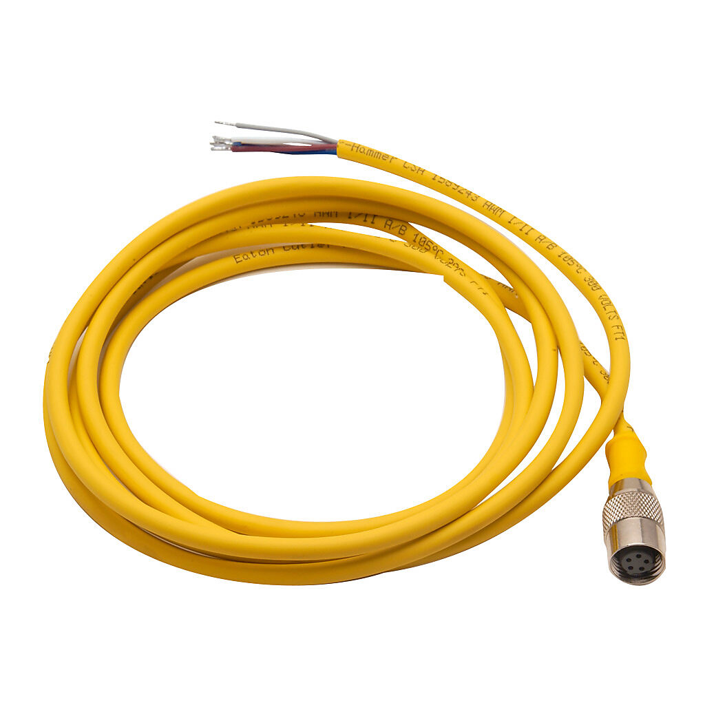 Cordset Cable: 6.5ft/2m, 1/2in-20 UNF thread axial female to