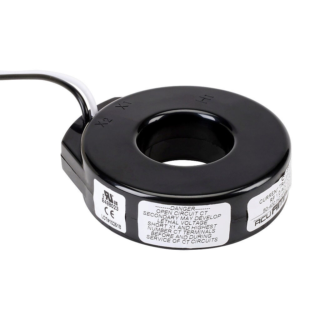 AC Current Transformer: solid core, 50A primary (PN# CTF-5RL-0050