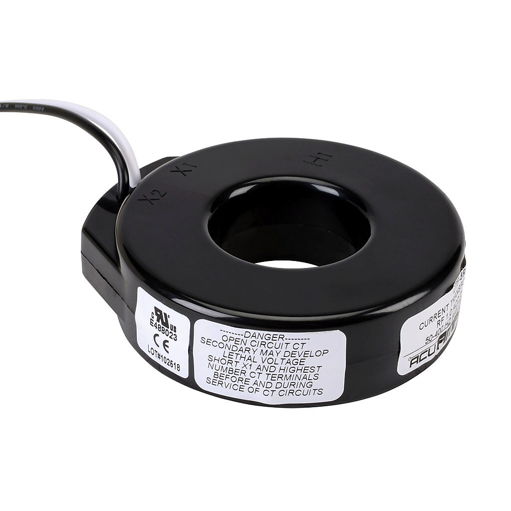 AC Current Transformer: solid core, 150A primary (PN# CTF-5RL-0150