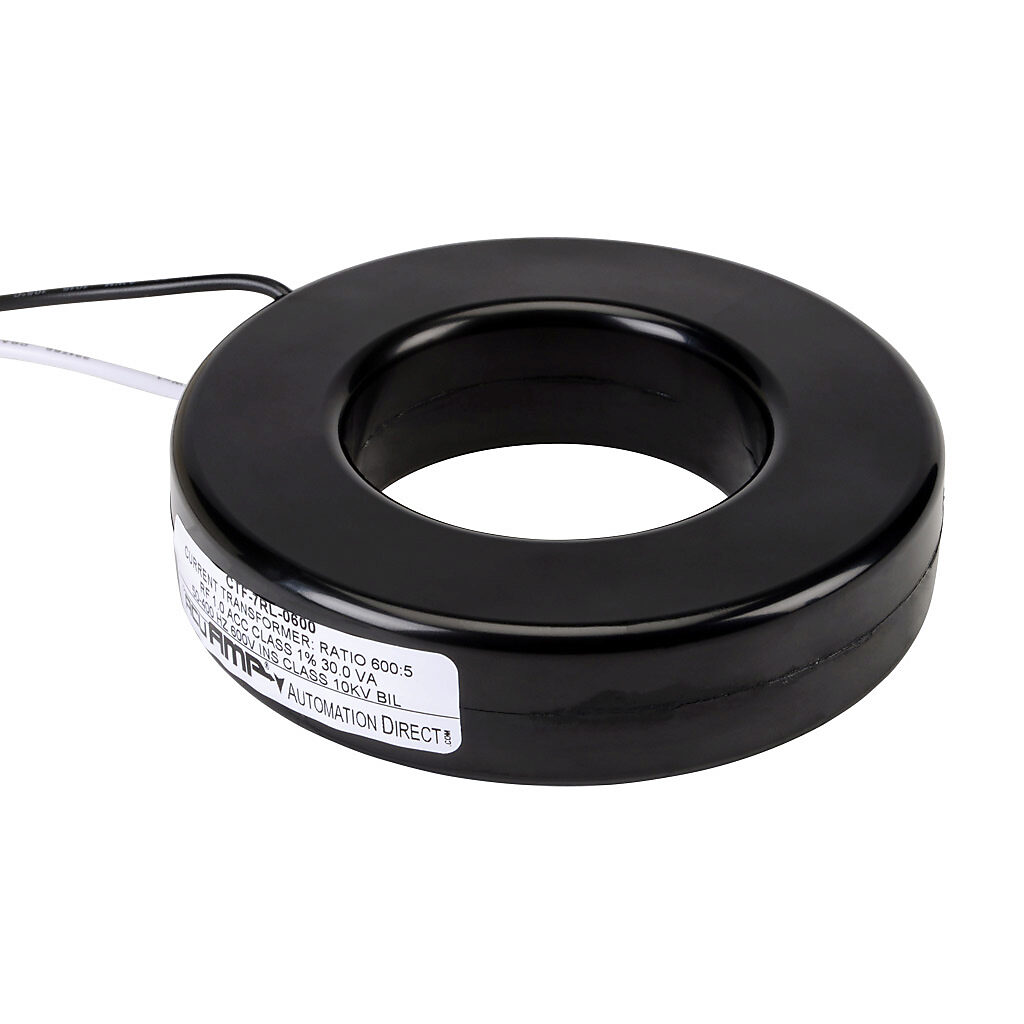 AC Current Transformer: solid core, 600A primary (PN# CTF-7RL-0600