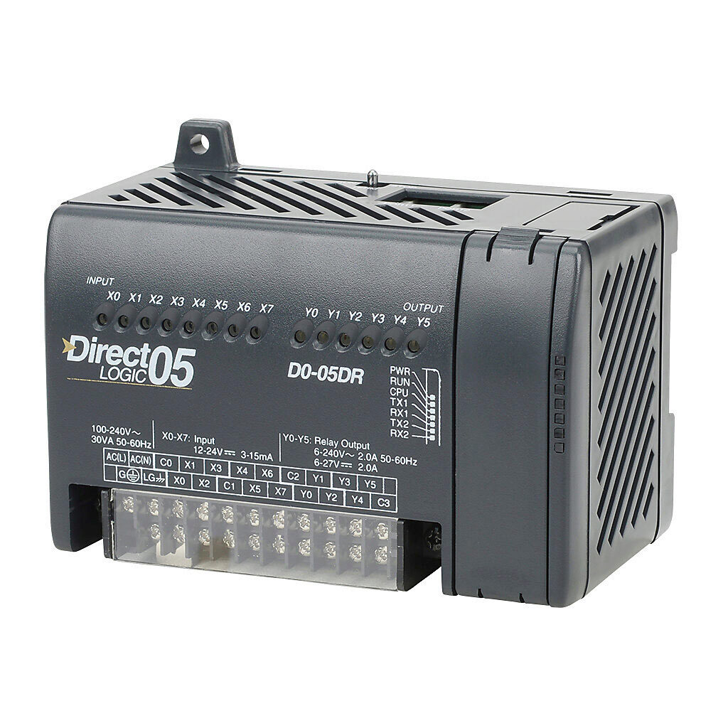 DirectLOGIC PLC: 8-pt in, 6-pt out, serial ports, (programmable