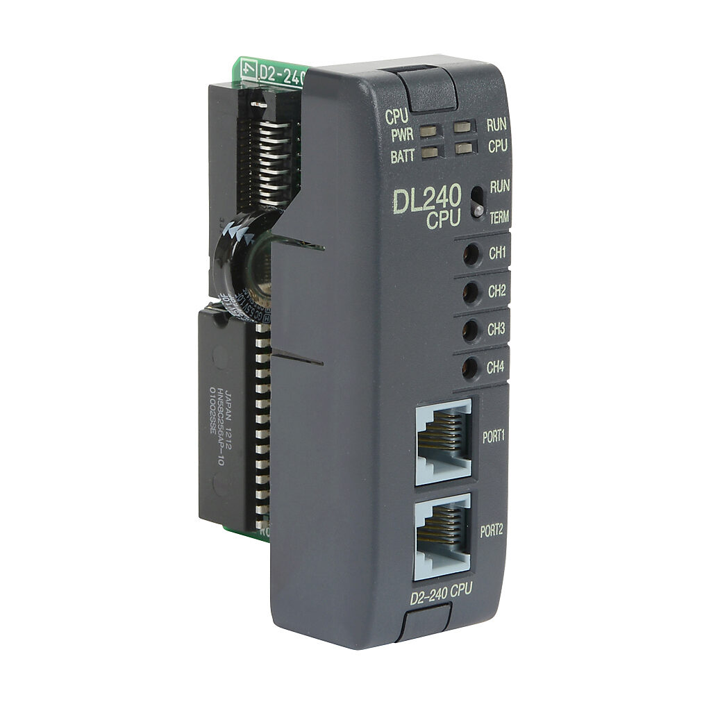 DL205 CPU: 2.5k words ladder memory, serial ports, (programmable