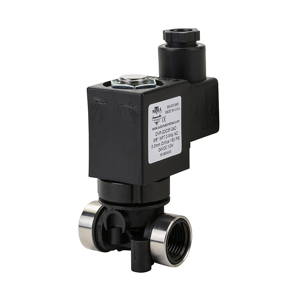 Solenoid Valve: air, oil, inert gas, water or caustics, 2-way, 24