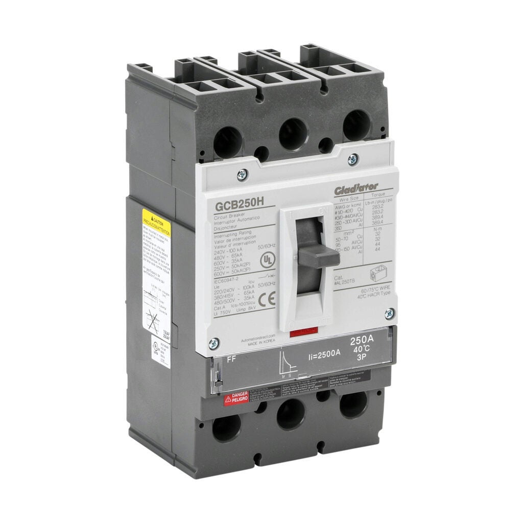 Molded Case Circuit Breaker: 250A, characteristics, 250A frame (PN