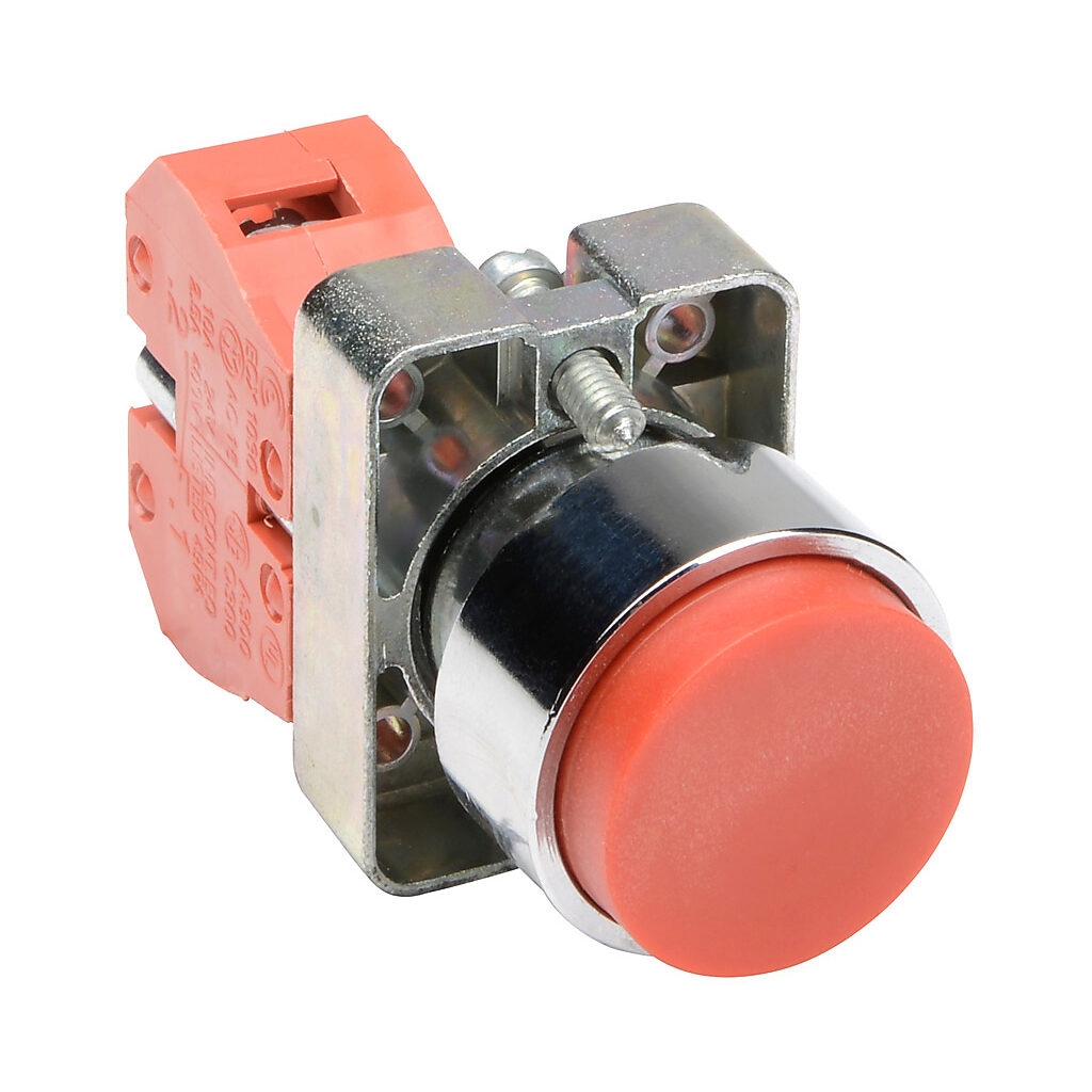 ギアクラッシュとPUSHボタン 22mm Pushbutton: momentary, red, IP65 (PN# GCX1111) | AutomationDirect