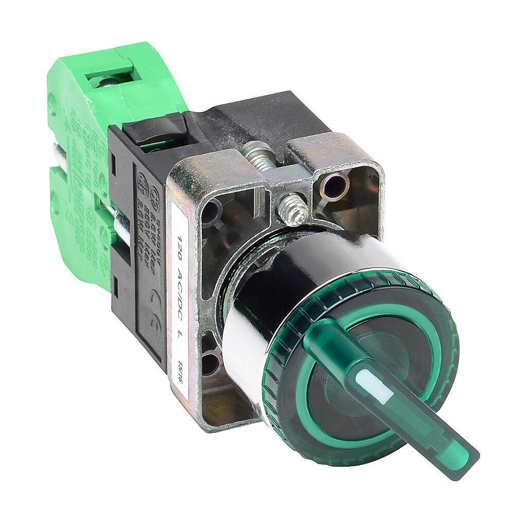 Selector Switch: maintained, 22mm, 2-pos, knob operator (PN