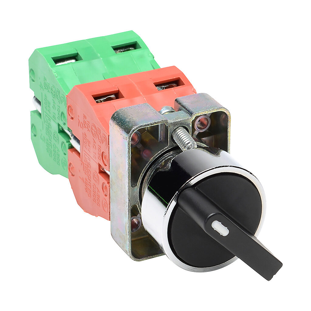 Selector Switch: maintained, 22mm, 3-pos, knob operator (PN