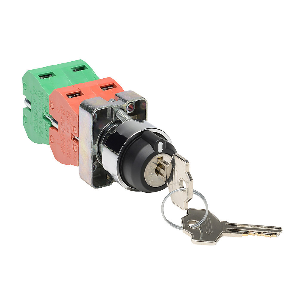 Selector Switch: maintained, 22mm, 3-pos, key operator (PN