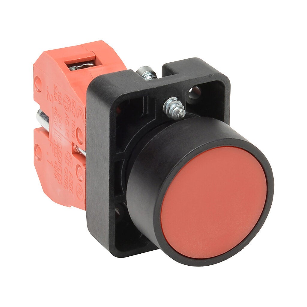 22mm Pushbutton: momentary, red, IP65 (PN# GCX3101) | AutomationDirect
