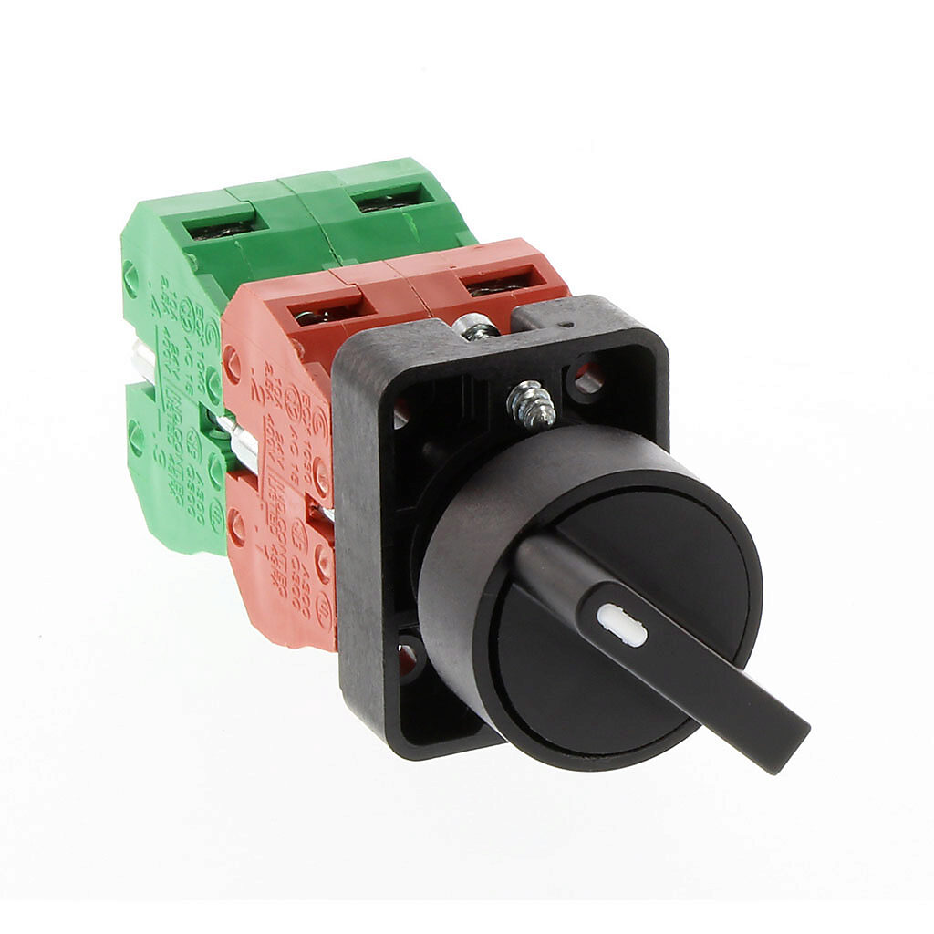 Selector Switch: maintained, 22mm, 3-pos, knob operator (PN