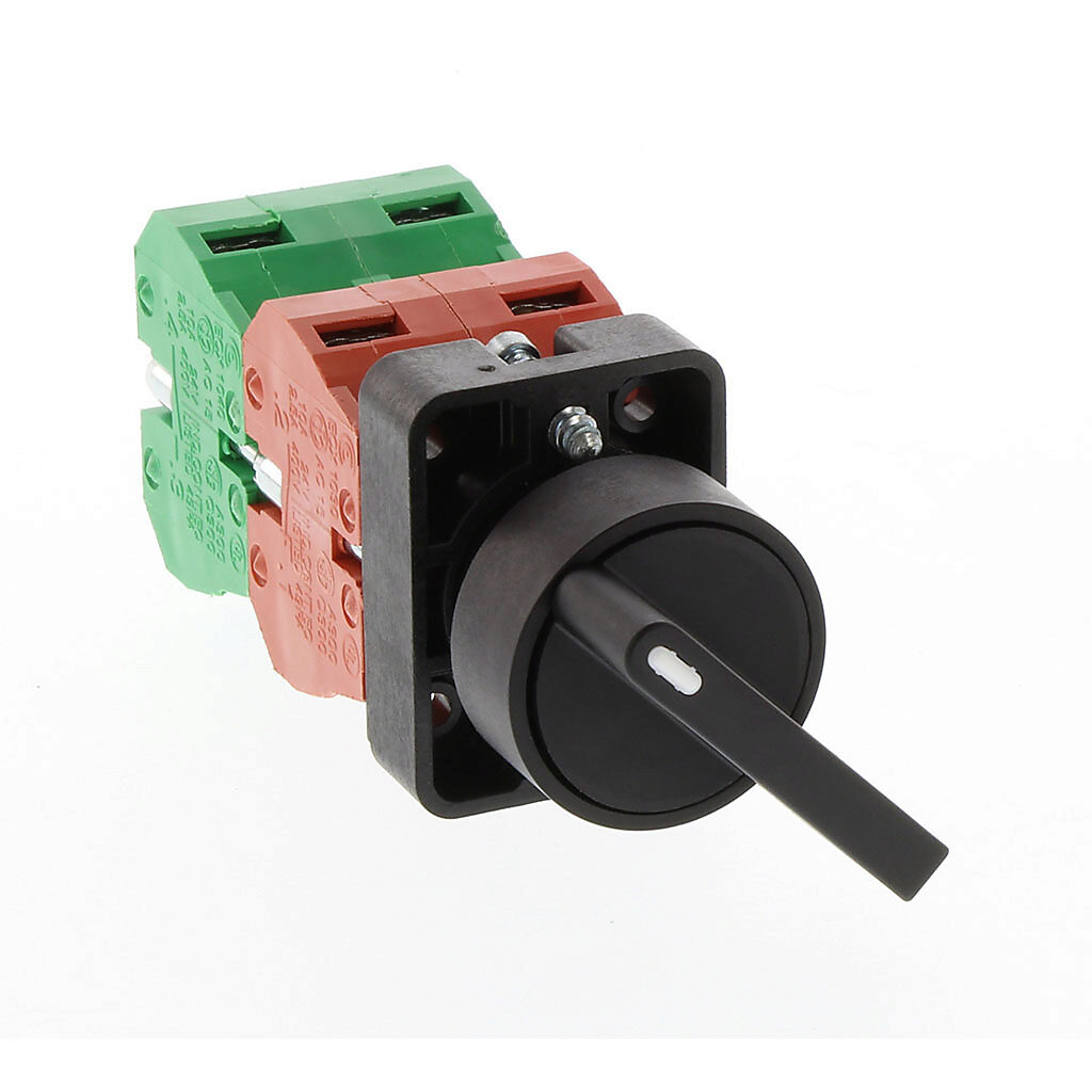 Selector Switch: maintained, 22mm, 3-pos, lever operator (PN