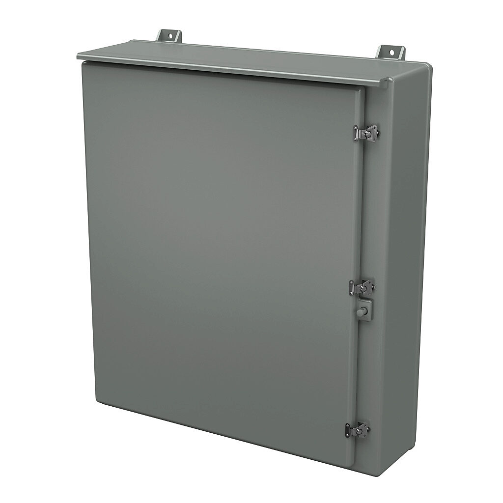 Enclosure: 36 x 30 x 8in, wall mount, fiberglass reinforced