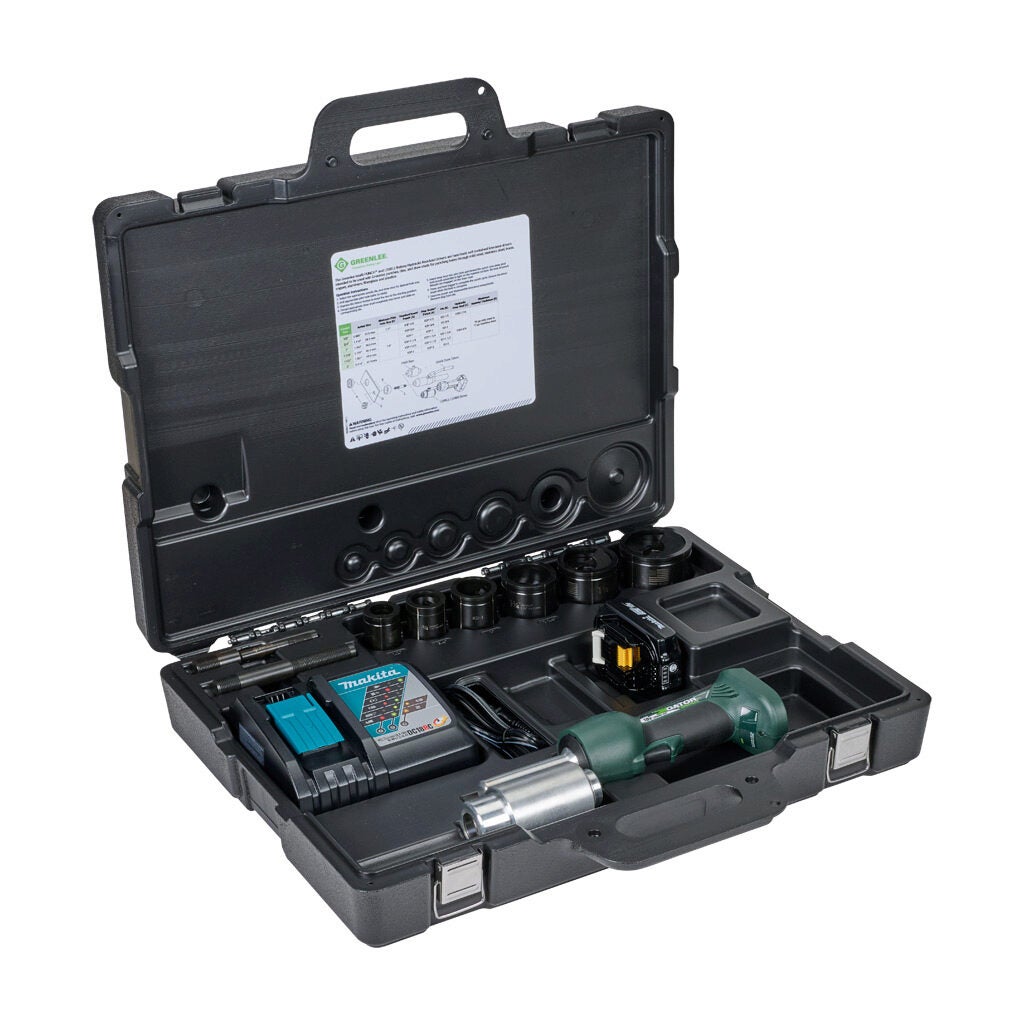 BENTL LOGIC GREEN Sサイズ Knockout Punch Set: 1/2in conduit-2in conduit, battery operated