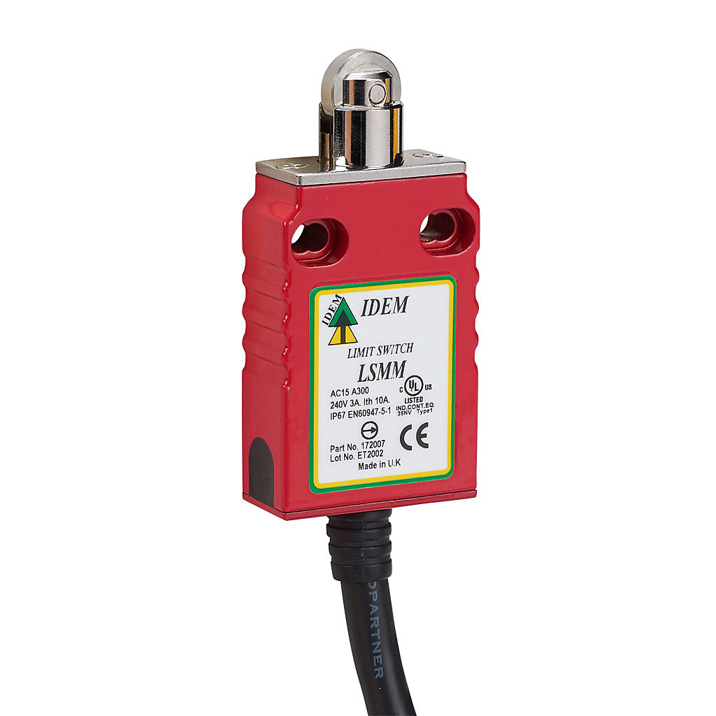 Safety Limit Switch: plunger with brass roller (PN# LSMM-172007