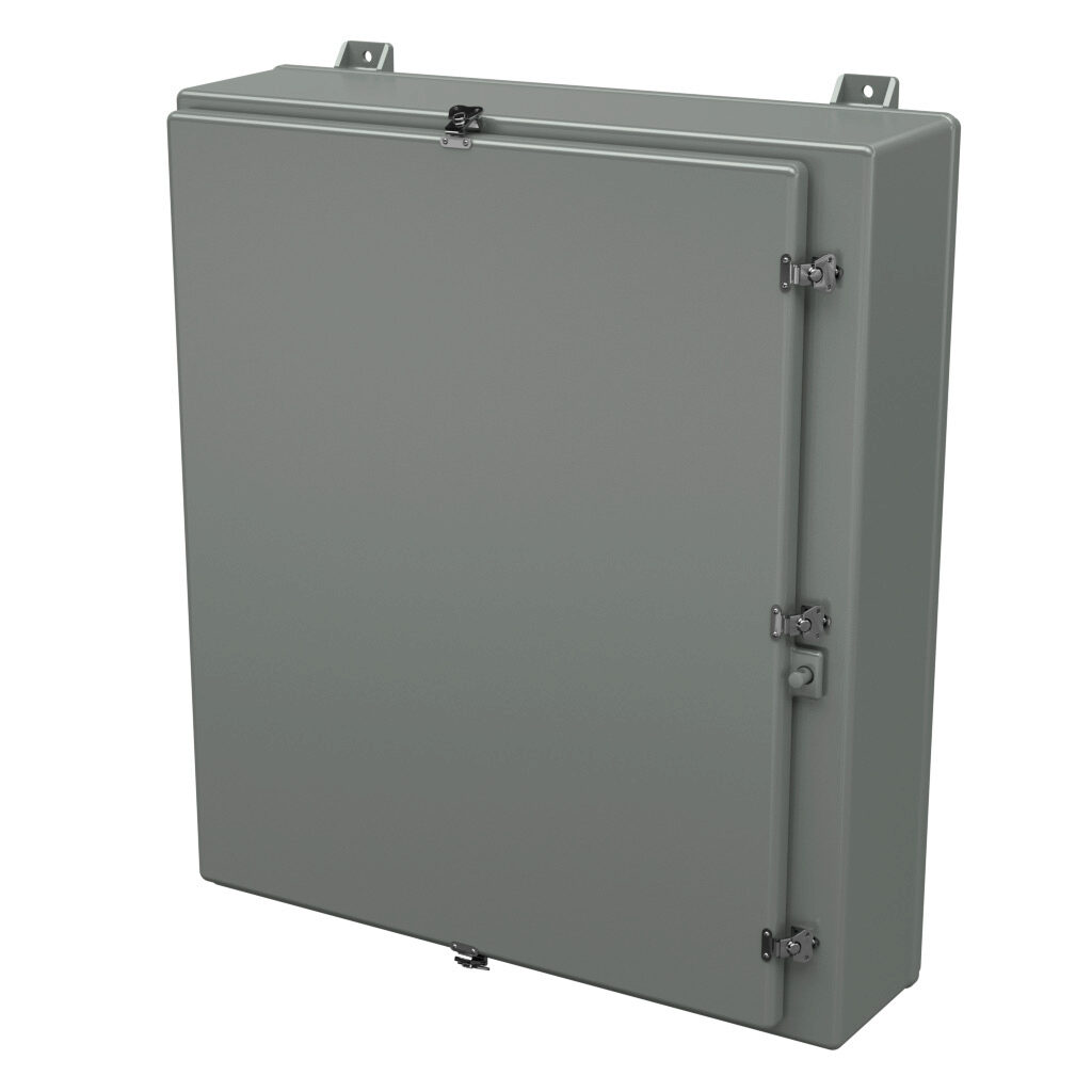 Enclosure: 36 x 30 x 8in, wall mount, fiberglass reinforced