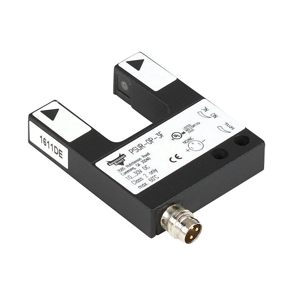 U-frame photo sensor: 0-20mm range, fork sensor (PN# PSUR-0P-3F