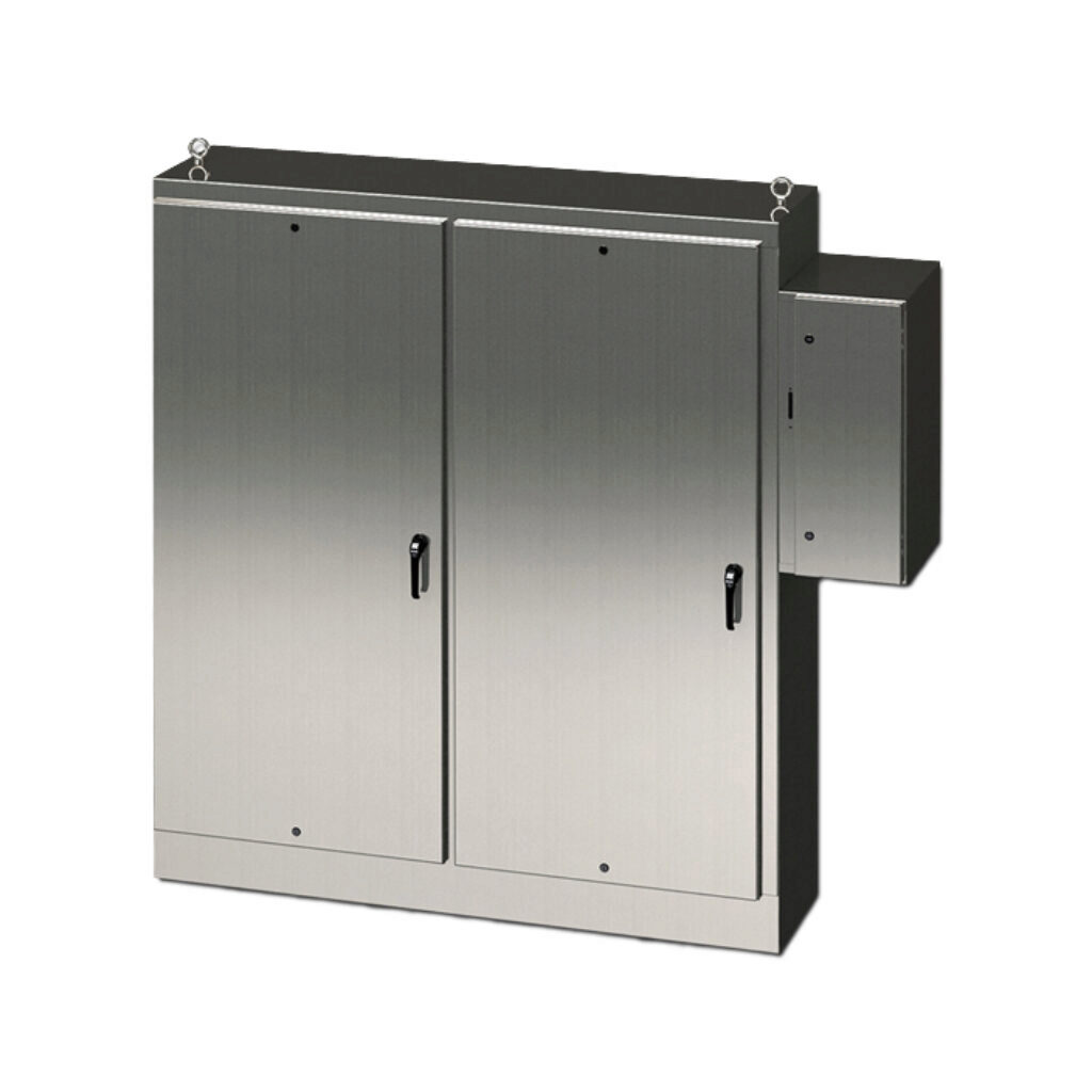 Enclosure: 72 x 66 x 18in, freestanding, 316L stainless steel (PN