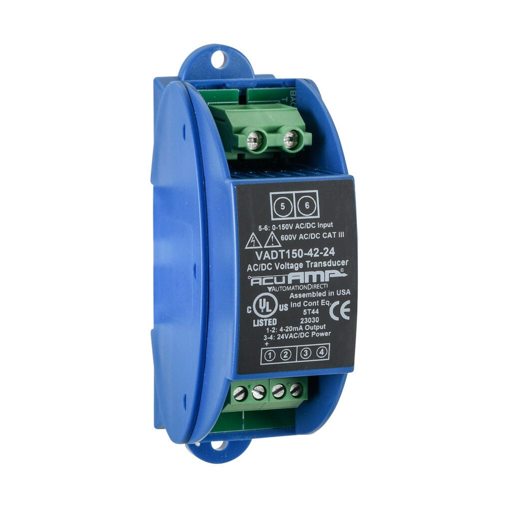 DC Voltage Transducer Sensor 0-150V Input To 4-20mA Output - DIN Rail Mount For Industrial Use