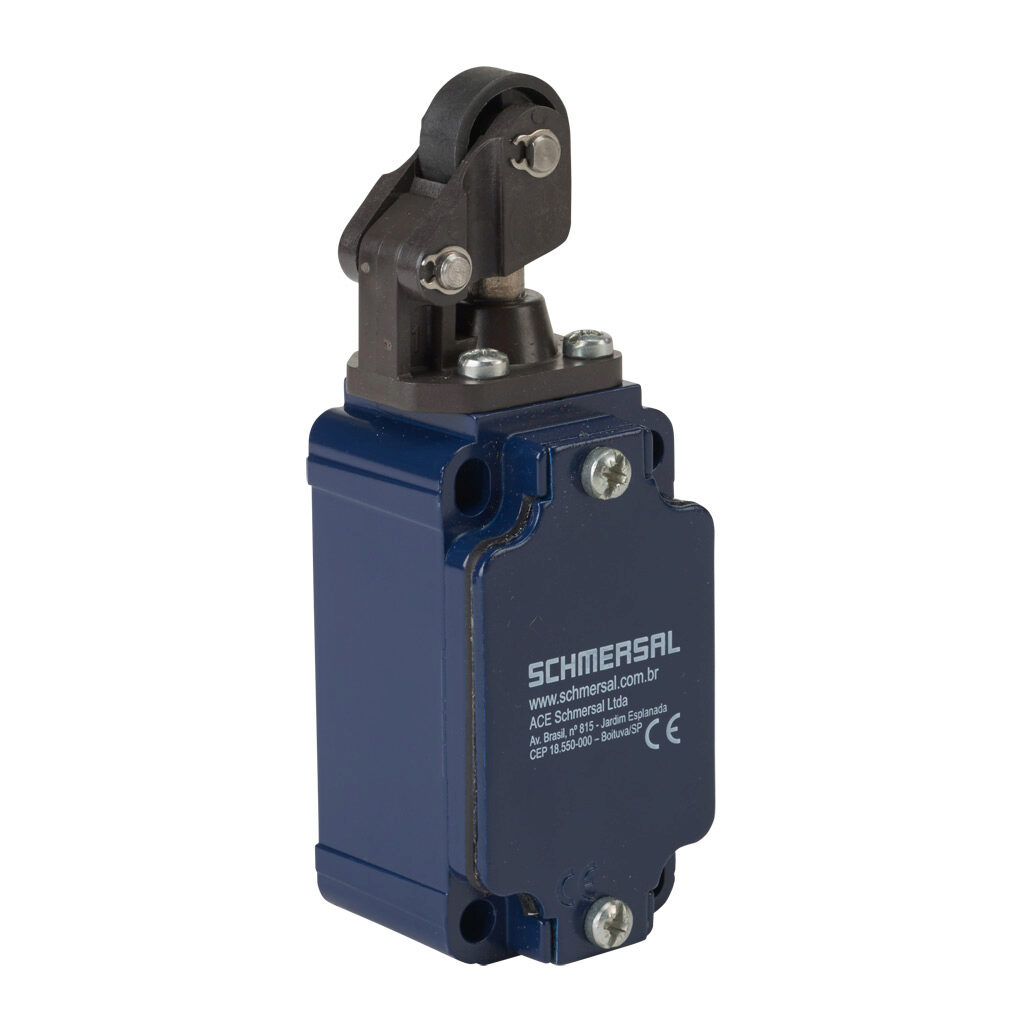 Limit Switch: one-way horizontal lever with plastic roller (PN