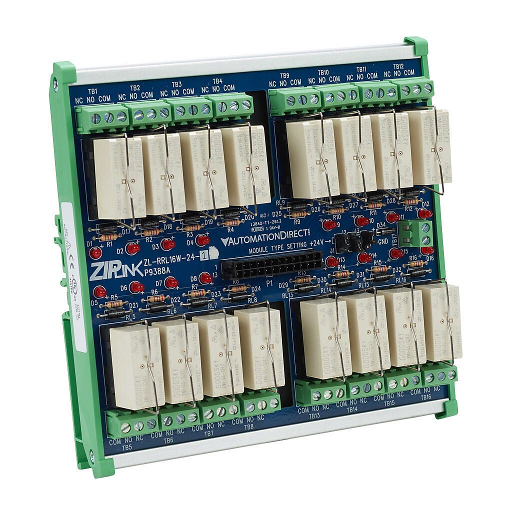 ZIPLink Reduced-width Relay Output Module: 16-pt (PN# ZL-RRL16W-24