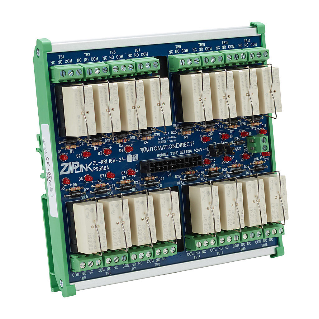 ZIPLink Reduced-width Relay Output Module: 16-pt (PN# ZL-RRL16W-24