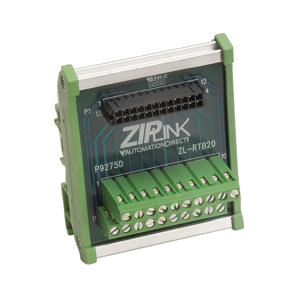 ZIPLink Feedthrough Module: 20-pole (PN# ZL-RTB20) | AutomationDirect