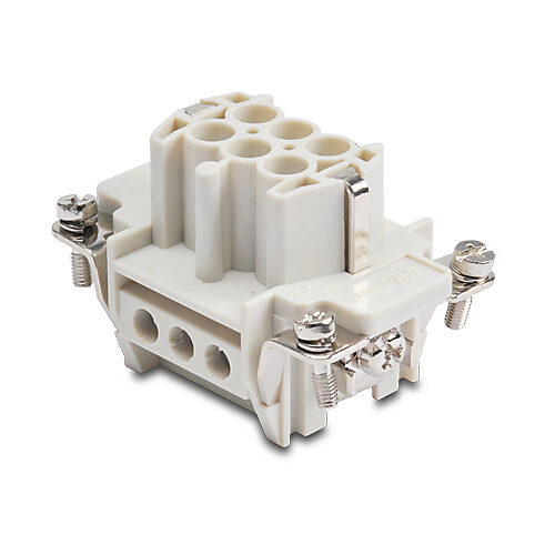 Female Insert: 6-pole, 16 amp, for ZIPport multi-wire housings (PN