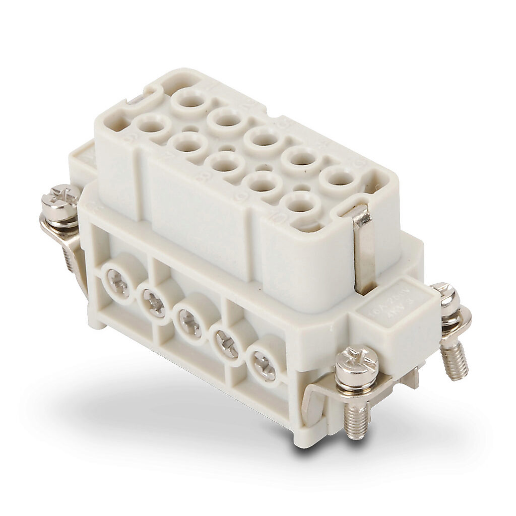 Female Insert: 10-pole, 16 amp, for ZIPport multi-wire housings