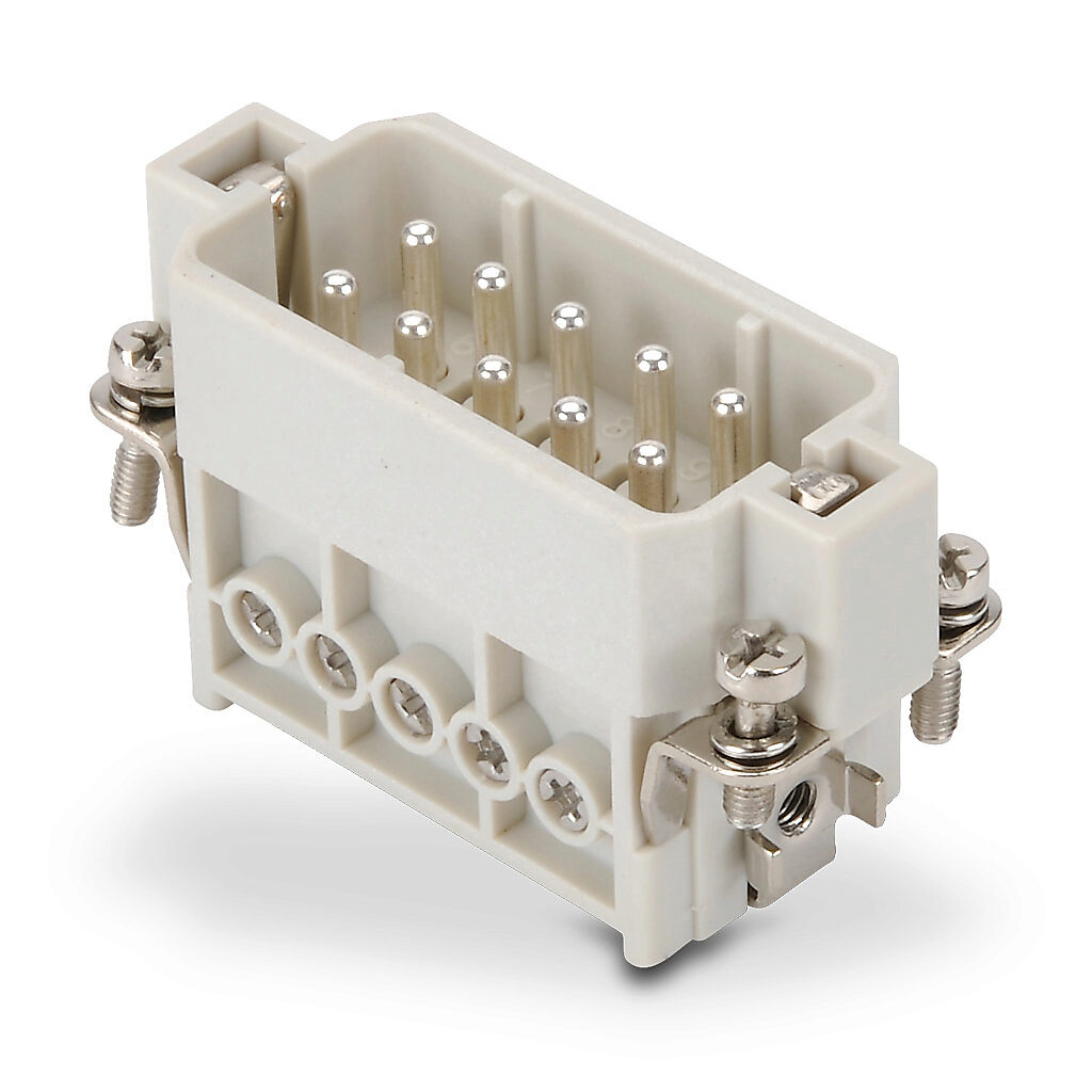 Male Insert: 10-pole, 16 amp, for ZIPport multi-wire housings (PN