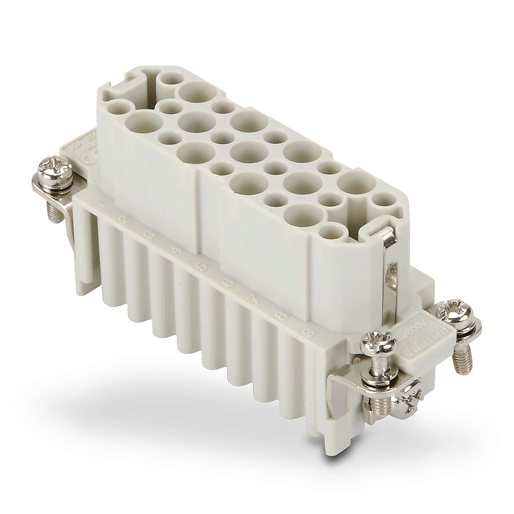 Female Insert: 25-pole, 10 amp, for ZIPport multi-wire housings