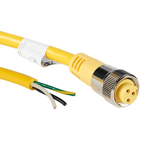 7/8in - 16 UN2 Thread Nut 3-pin Female Axial to Pigtail Cable: 6.5