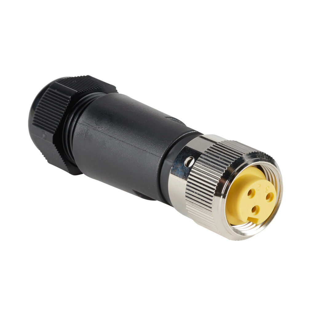 Connector: 7/8in - 16 UN2 thread nut 3-pin female axial, 22-14 AWG