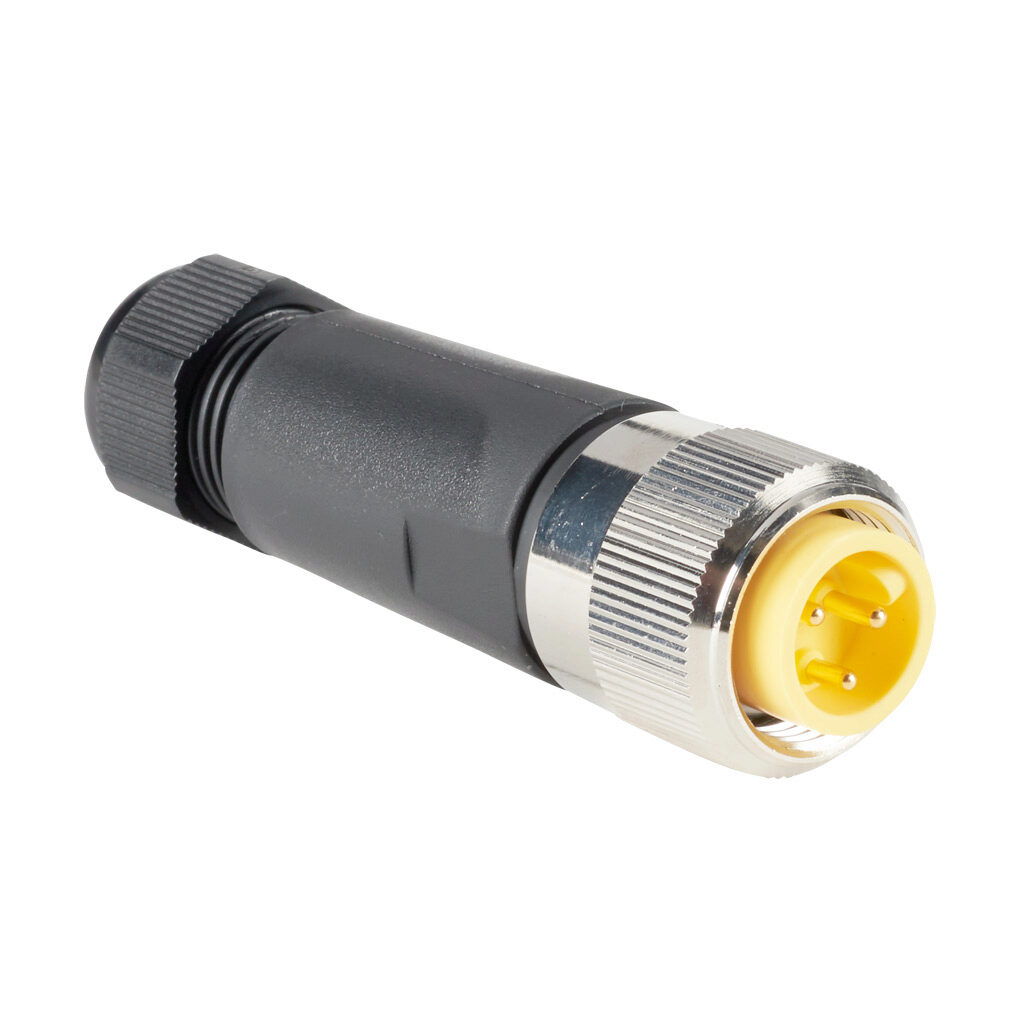 Connector: 7/8in - 16 UN2 thread nut 3-pin male axial, 22-14 AWG