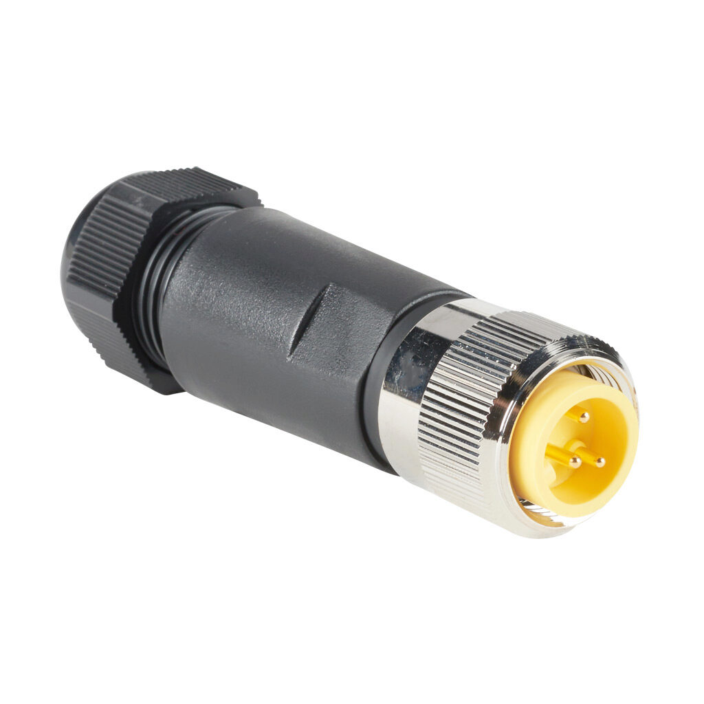 Connector: 7/8in - 16 UN2 thread nut 3-pin male axial, 22-14 AWG