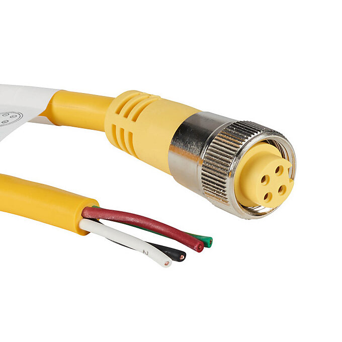 7/8in - 16 UN2 Thread Nut 4-pin Female Axial to Pigtail Cable