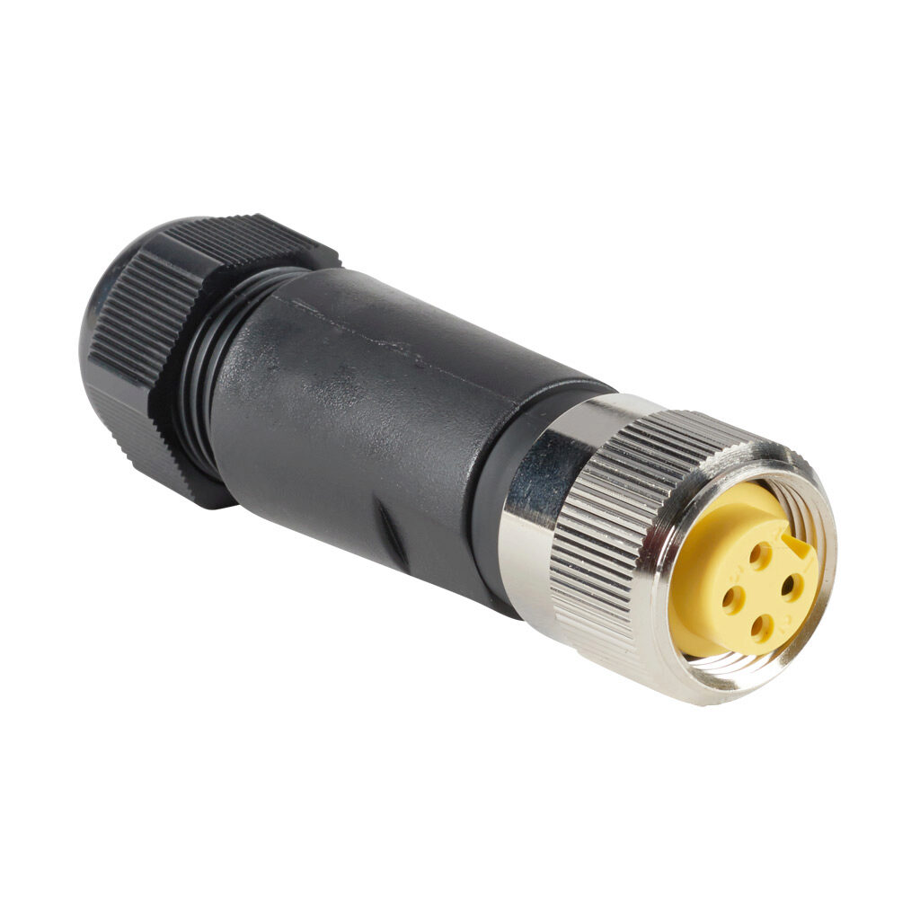 Connector: 7/8in - 16 UN2 thread nut 4-pin female axial, 22-14 AWG
