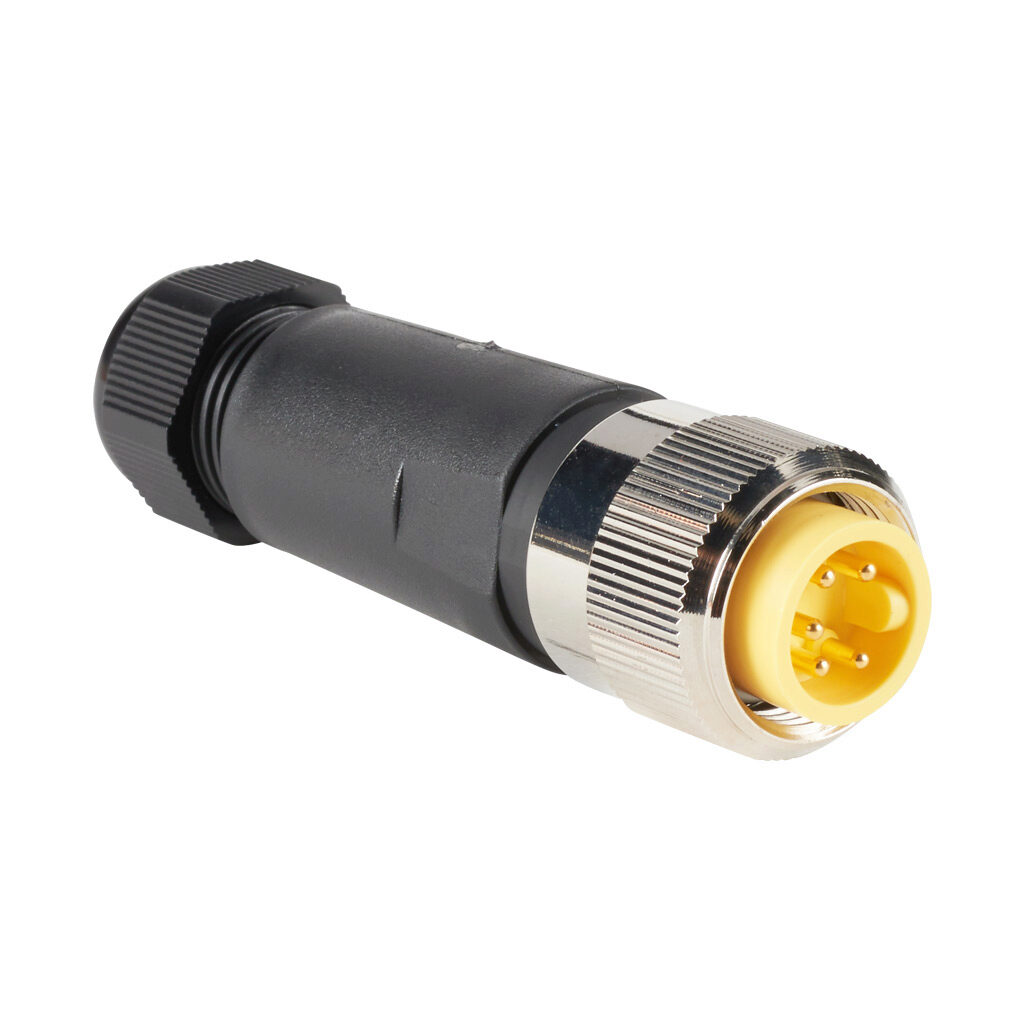 Connector: 7/8in - 16 UN2 thread nut 5-pin male axial, 22-14 AWG