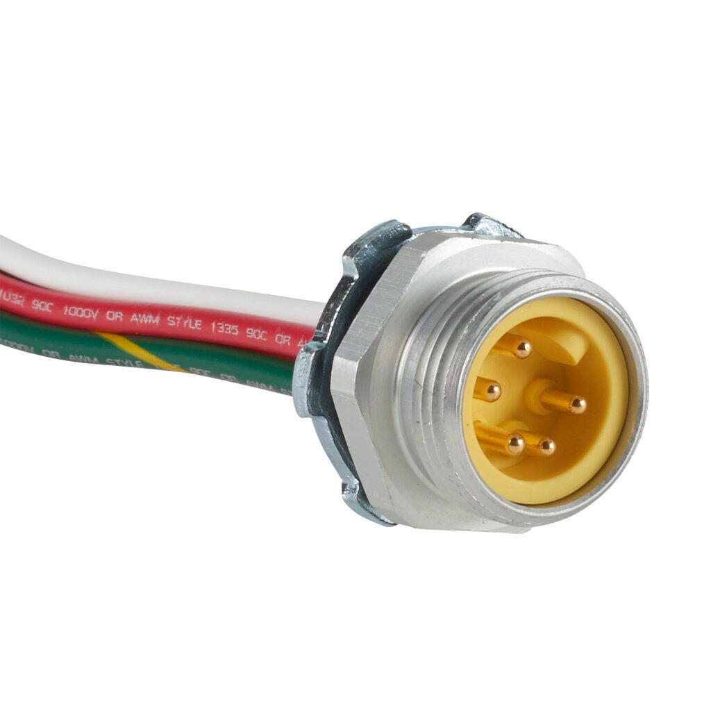 Bulkhead Connector: 7/8in 5-pin male to pigtail, 16 AWG (PN# ZP-S1